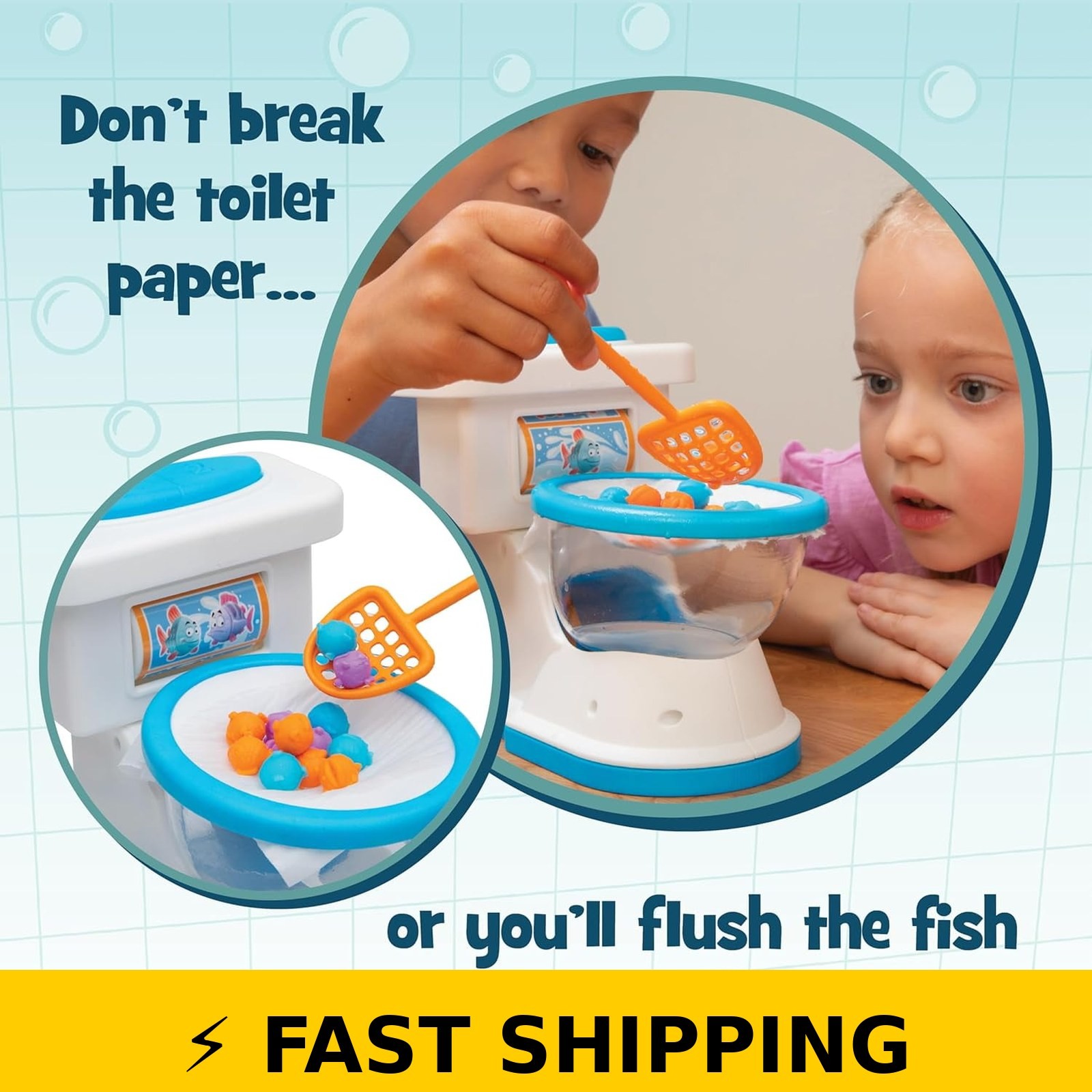 PlayMonster Don’t Flush the Fish Board Game for Kids Ages 4+