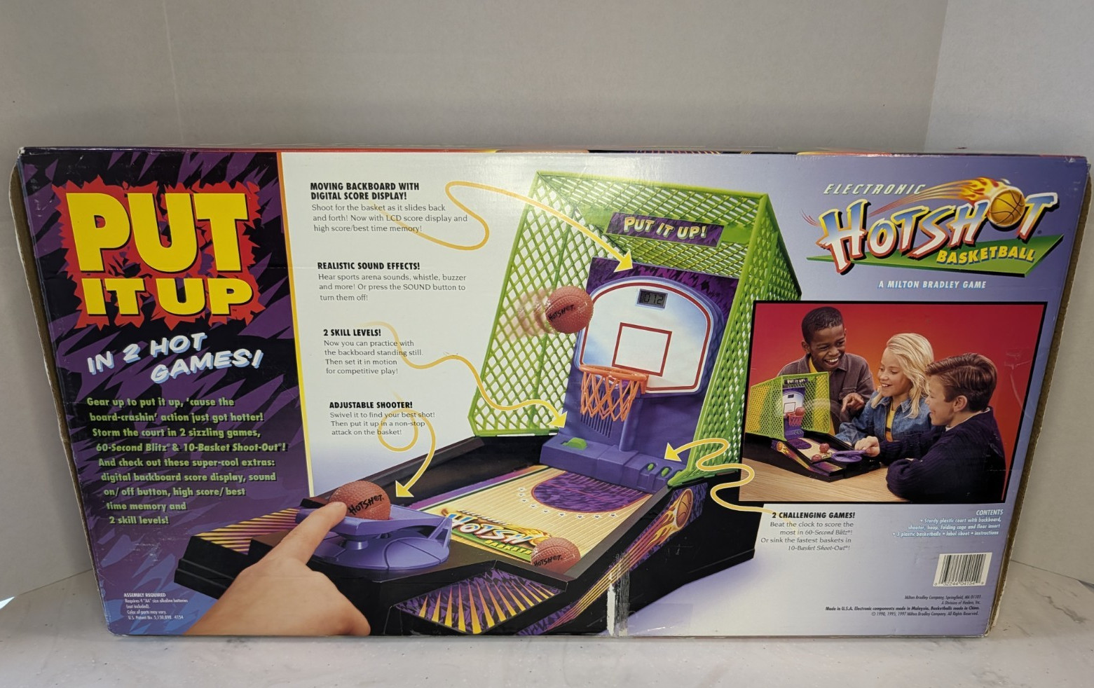 Vintage 1997 Hot Shot Basketball Game Milton Bradley W/Box Complete