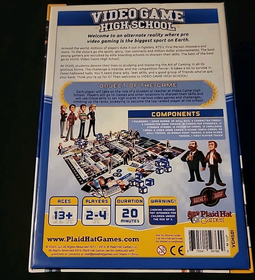 Plaid Hat Boardgame Video Game High School Box VG 2014 Complete ( Read/ See Pics