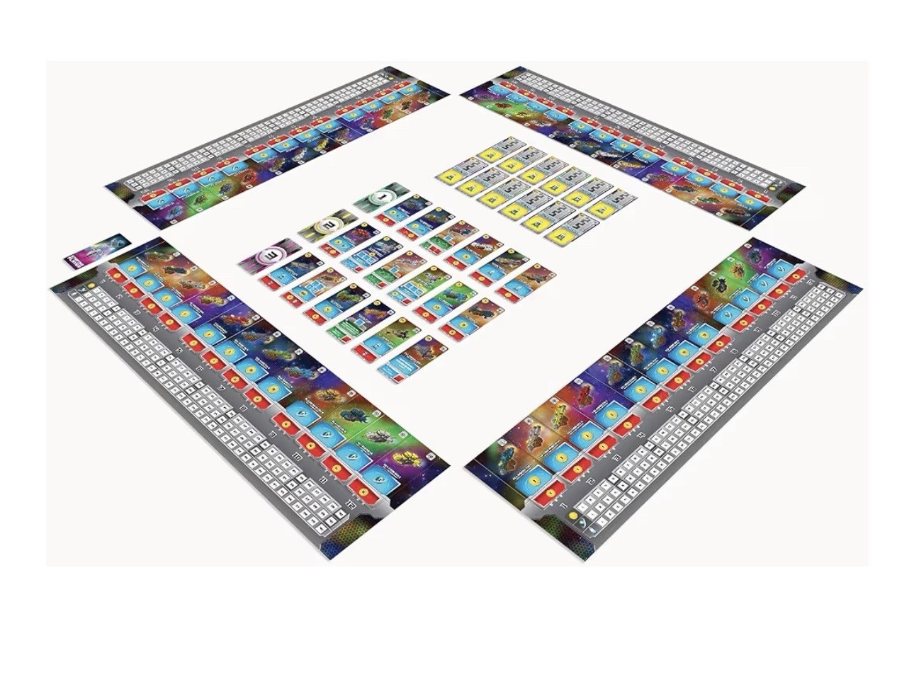 Space Base board game with striking red and blue spacecraft artwork.