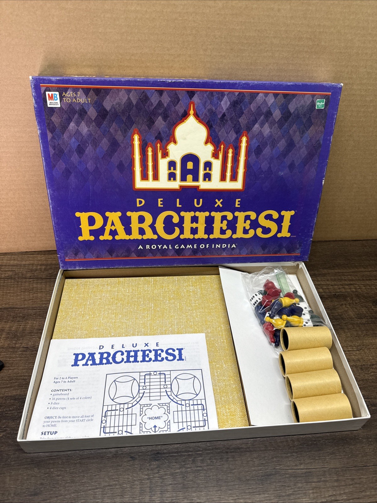 VINTAGE Deluxe Parcheesi COMPLETE Milton Bradley 1989 Classic Strategy