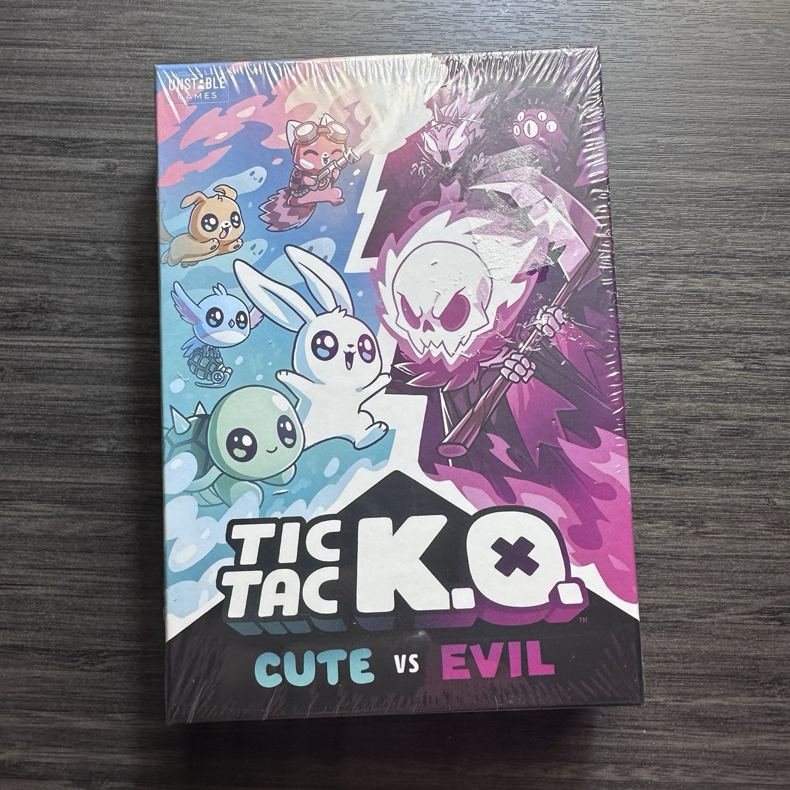Tic Tac KO Cute vs Evil Card Game 8+ K.O. 2-4 Players Unstable Games NEW