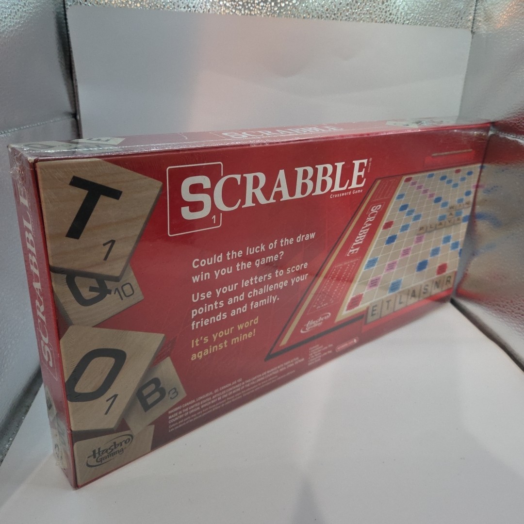 Hasbro Gaming SCRABBLE Board Game, Wooden Tiles Made in USA, 2 Players, Ages 8+