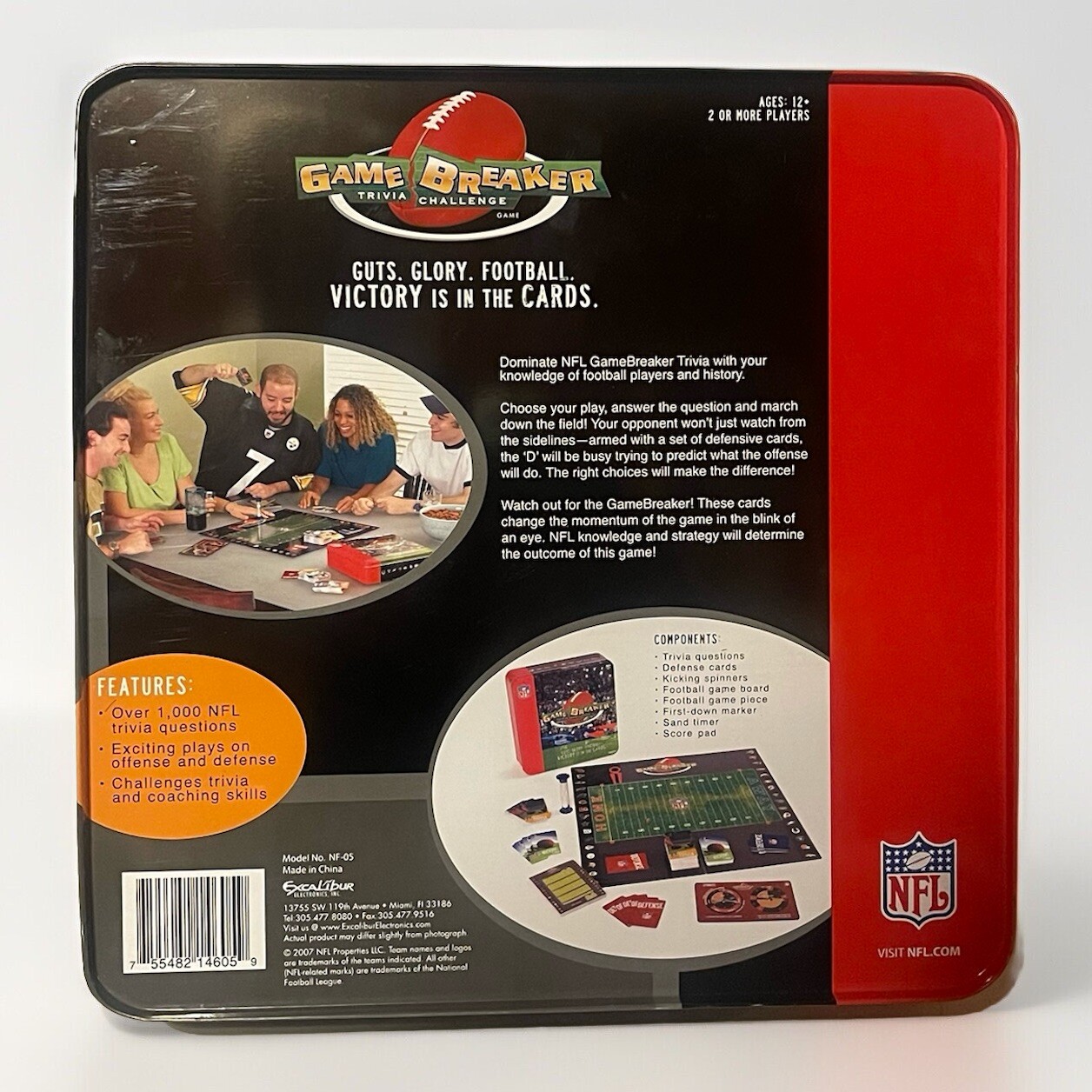 Excalibur 2007 Game Breaker Trivia Challenge NFL Collector’s Tin Complete