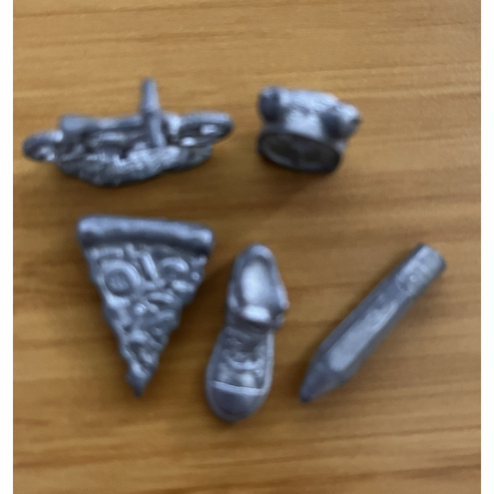 LSUopoly College-Opoly Replacement Tokens Pizza, Boot, Bike, Clock, Boot