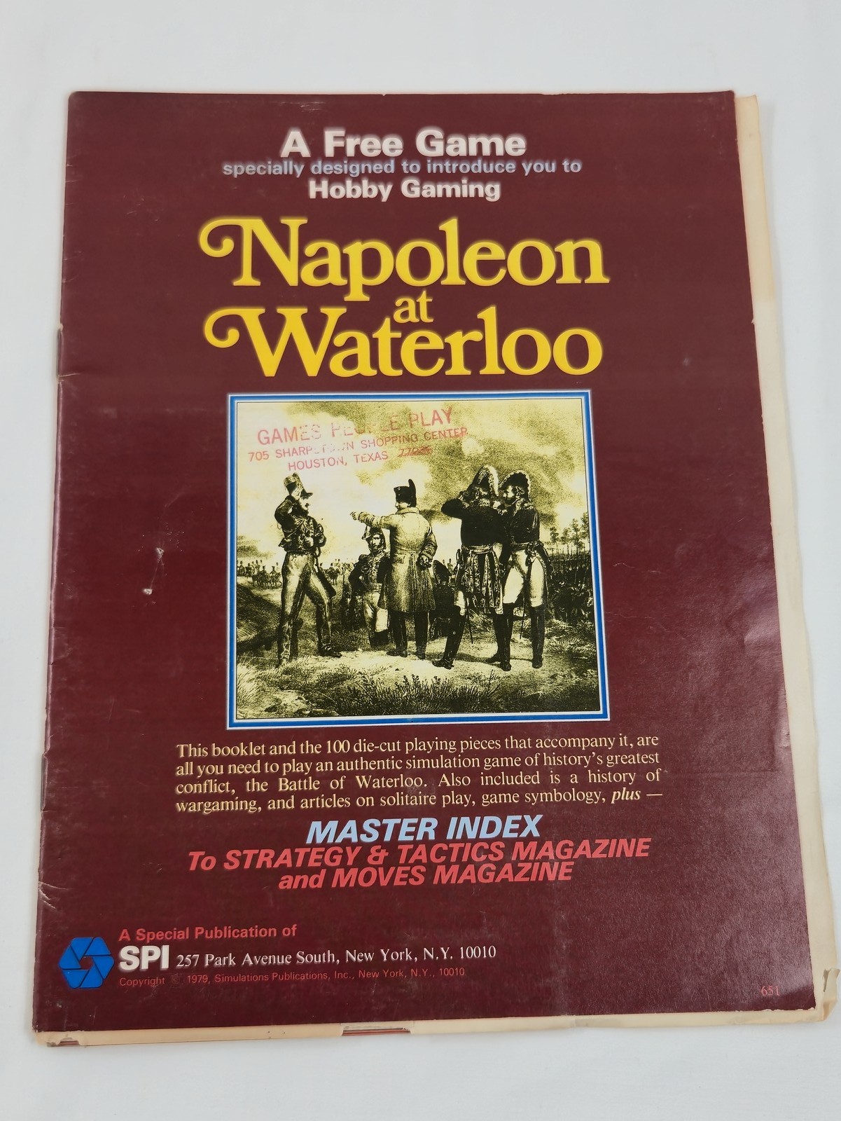 SPI Napoleon at Waterloo Wargame 1979 Vintage Hobby Gaming Simulation Inc. (VG)