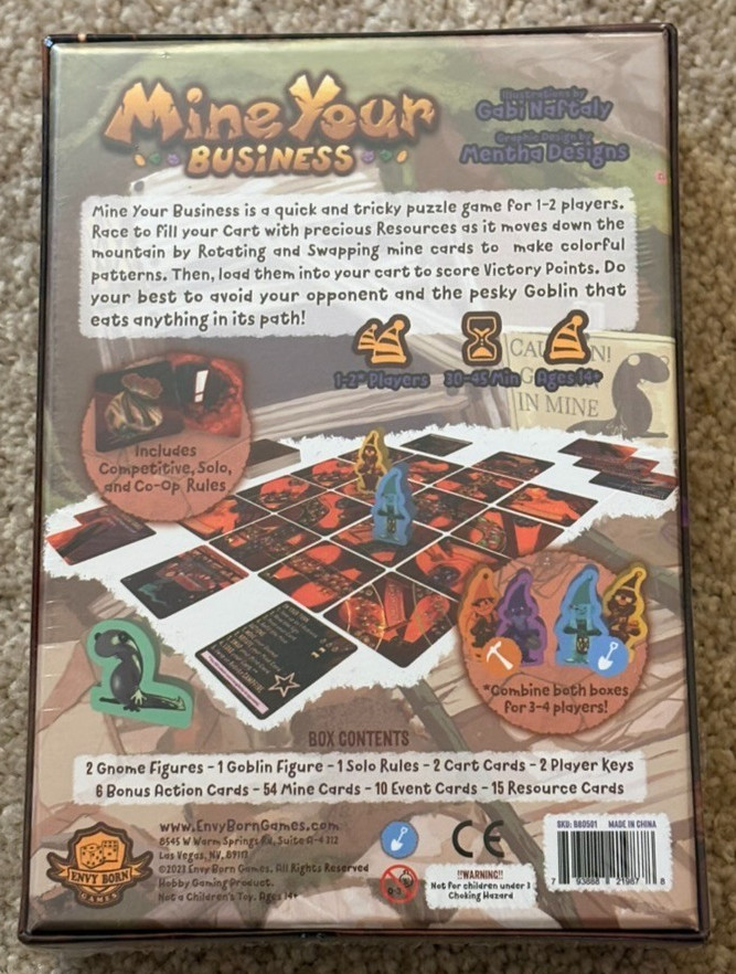 Envy Born Board Game Mine Your Business Kickstarter Stretch Goals Box New Sealed