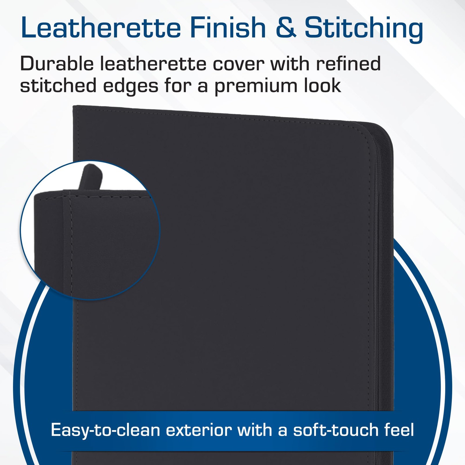 BCW 12-Pocket Zipper-Folio LX Trading Card Binder (Black) | Large, Black