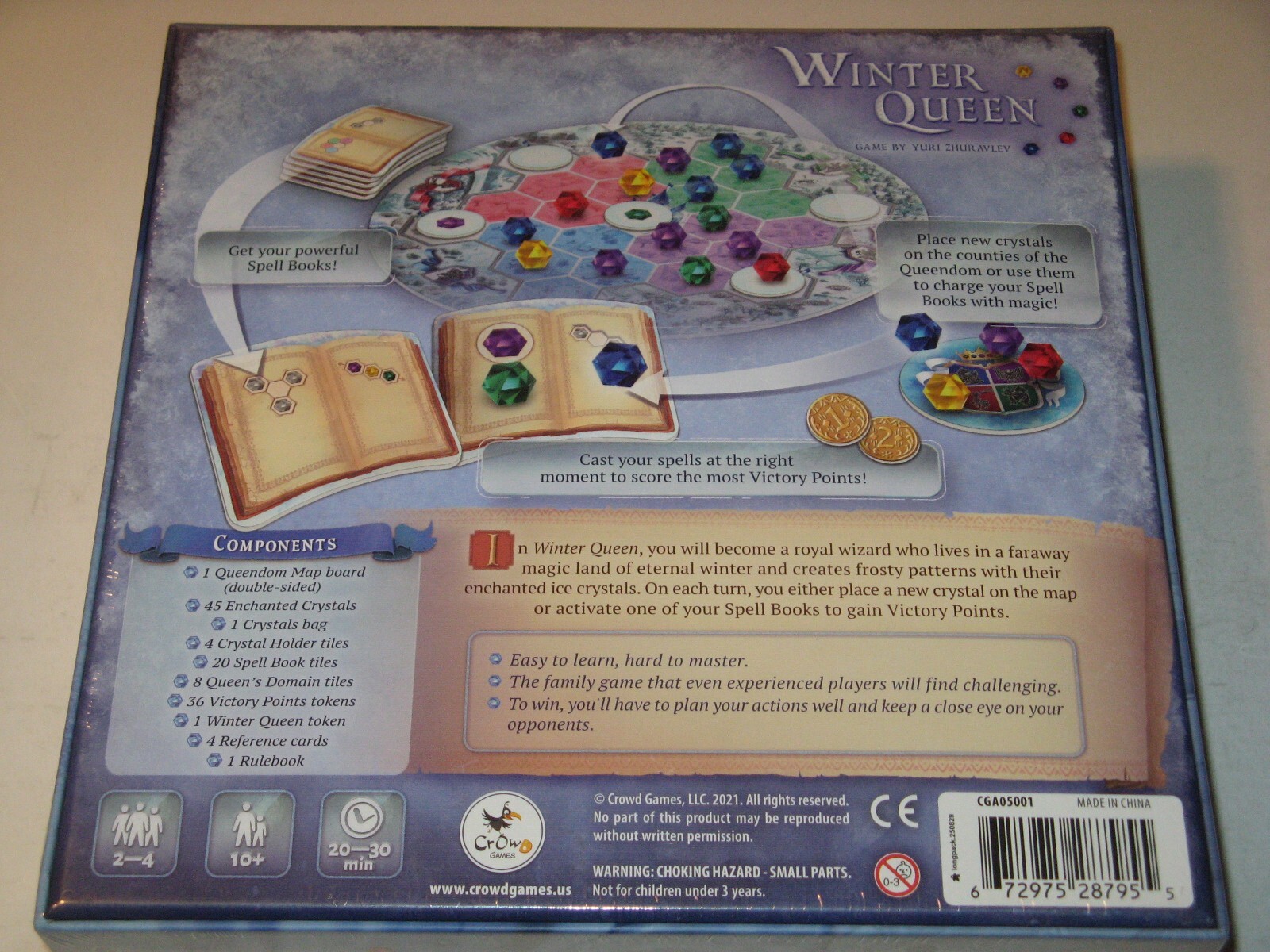 Winter Queen SW ice crystal wizard abstract strategic boardgame Crowd Games