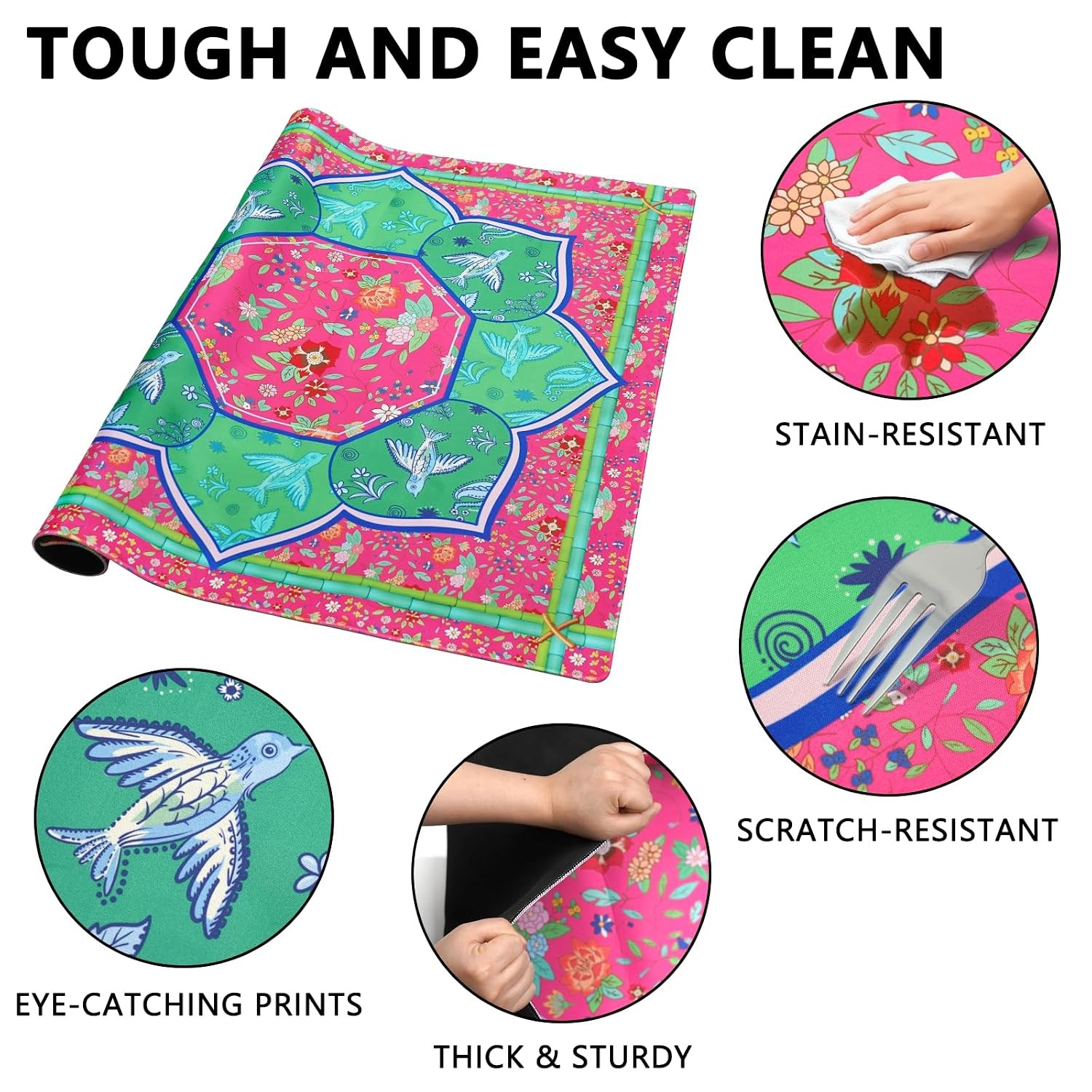 Noise Reduction Mahjong Game Mat 31.5″ X 31.5″ with Carrying Bag and 3 Dice