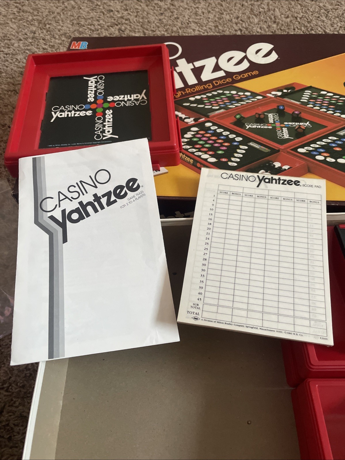 Vintage 1986 Casino Yahtzee Game by Milton Bradley 100% COMPLETE Nice!