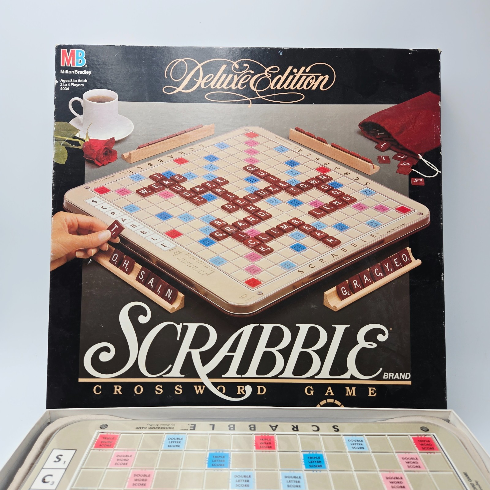 Milton Bradley 1989 #4034 Scrabble Deluxe Edition Board Game Complete Turntable
