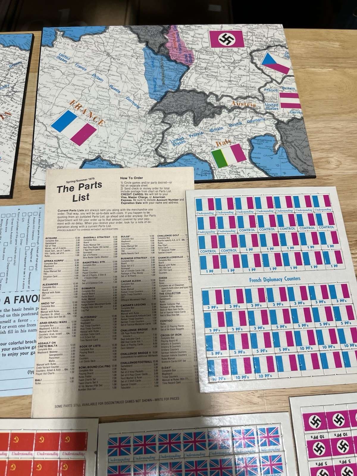 Origins Of World War II 2 Board Game. Unpunched/complete. Avalon Hill Board Game