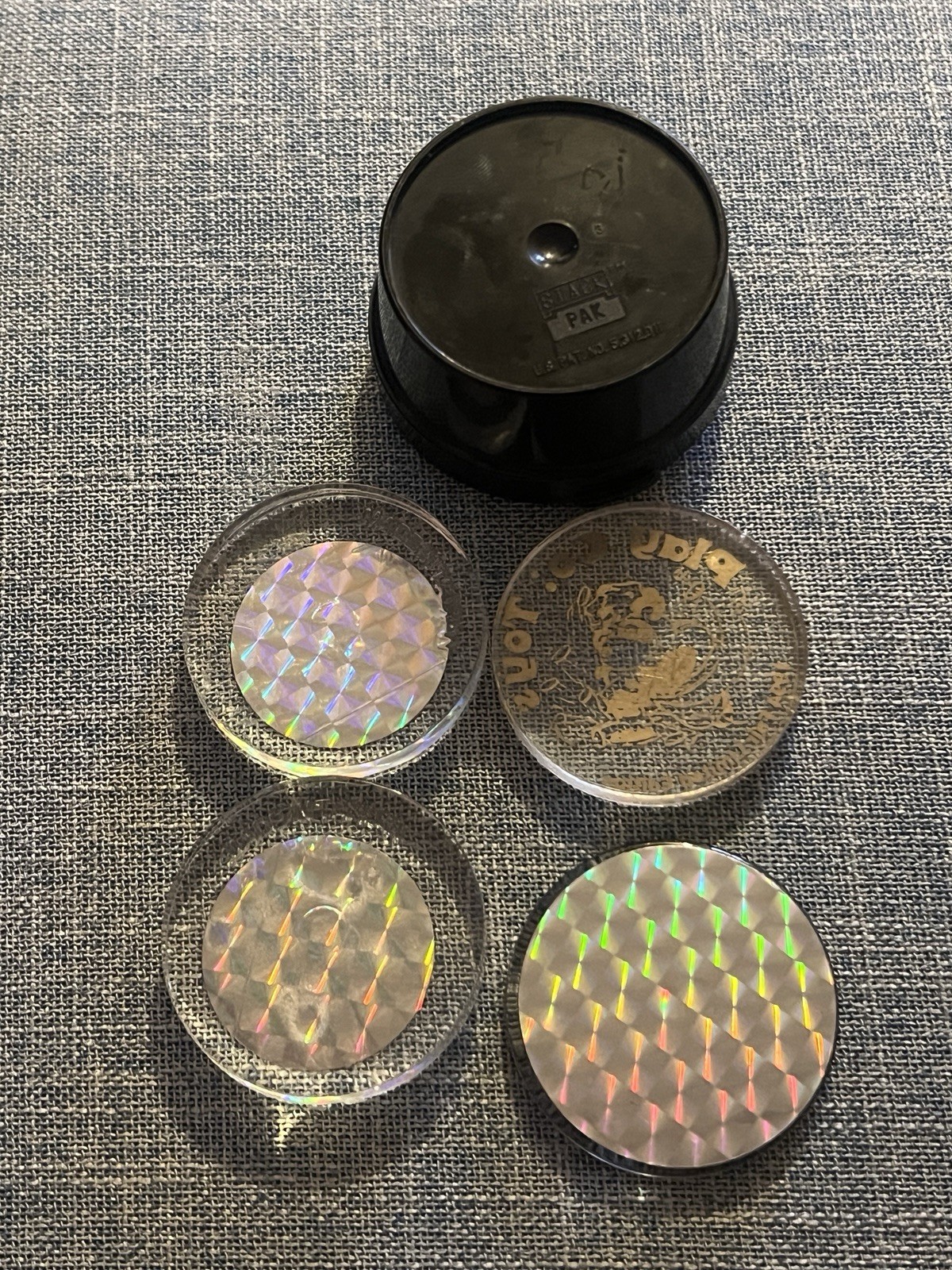 Vintage 1995 Goosebumps Curly Hologram POG Slammer Lot with Gotcha Storage Case