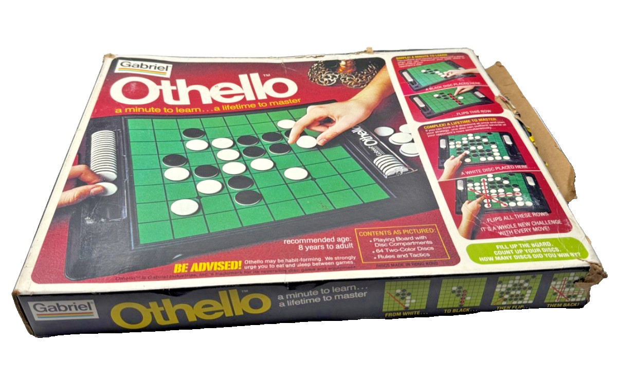 Vintage Gabriel OTHELLO Game #76390 Made In Hong Kong Complete