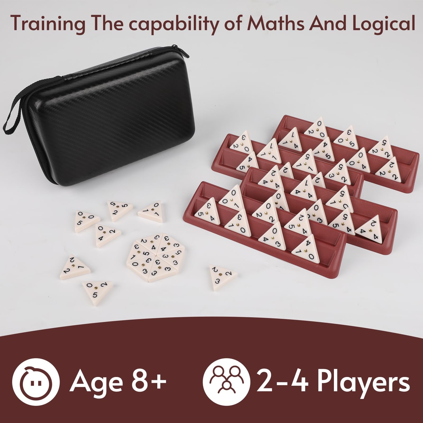 Premium Quality Triangle Domino Game Set with 56 Triangular Domino Tiles, Inc…