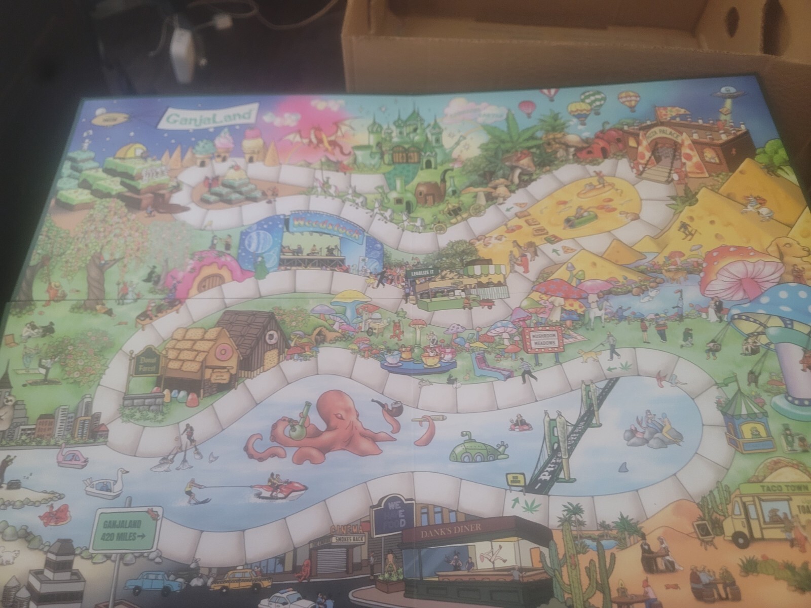 Ganjaland Board Game An Epic Weed Adventure for Adults . NEW SEALED DAMAGE BOX