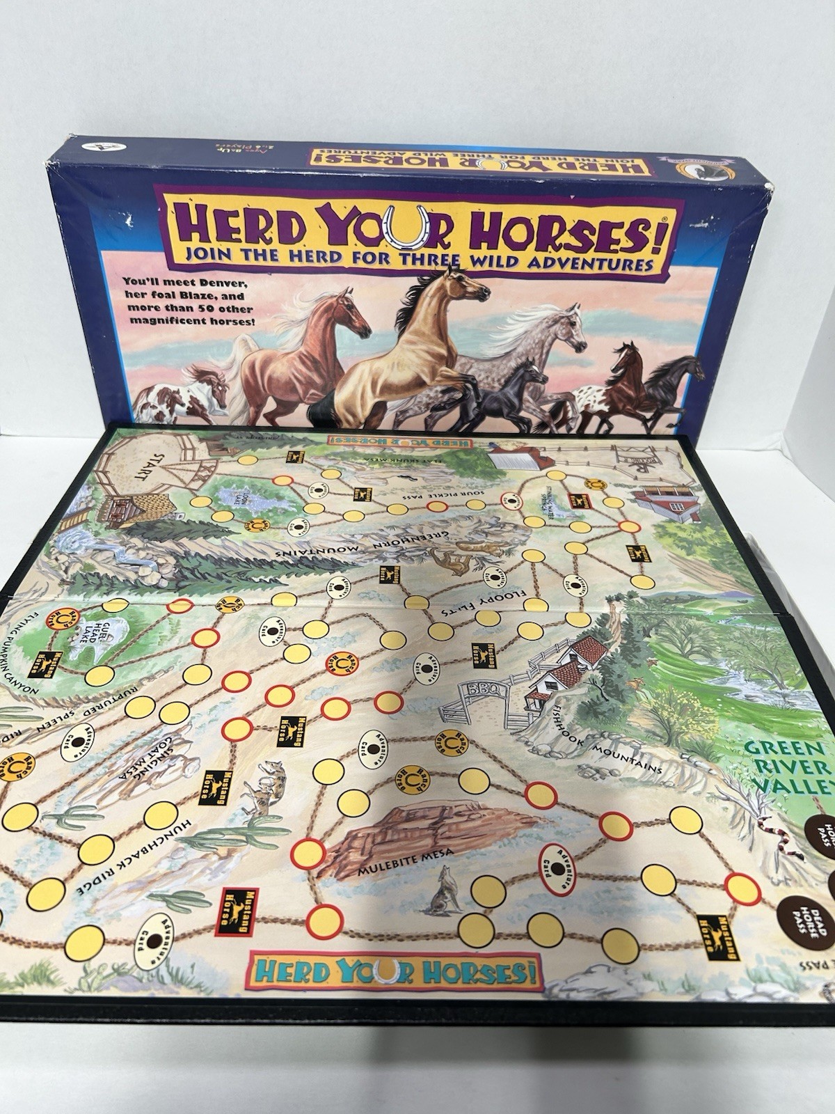 Herd Your Horses- Vintage Board Game 1993 Kids Family Animal Adventure-Preowned