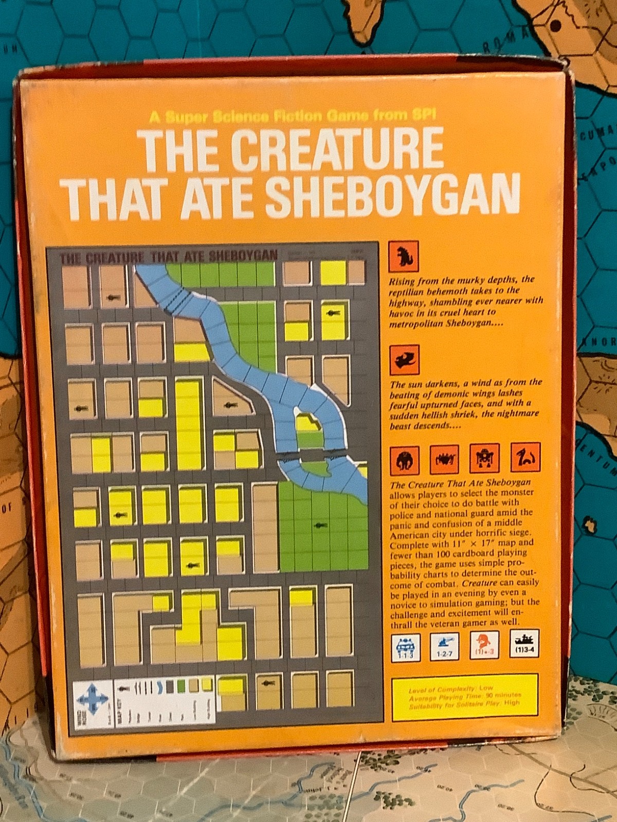 The CREATURE that ate SHEBOYGAN unpunched 1979 SPI BOX Kaiju Monster Sci-Fi