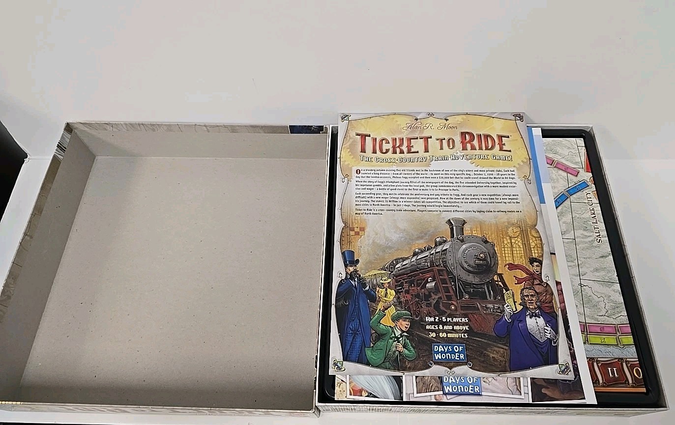Days Of Wonder Ticket To Ride by Alan R. Moon Train Board Game 100% Complete
