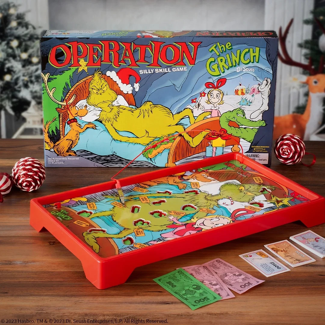 Operation Dr. Seuss Grinch Board Game Holiday Family Fun by USAopoly