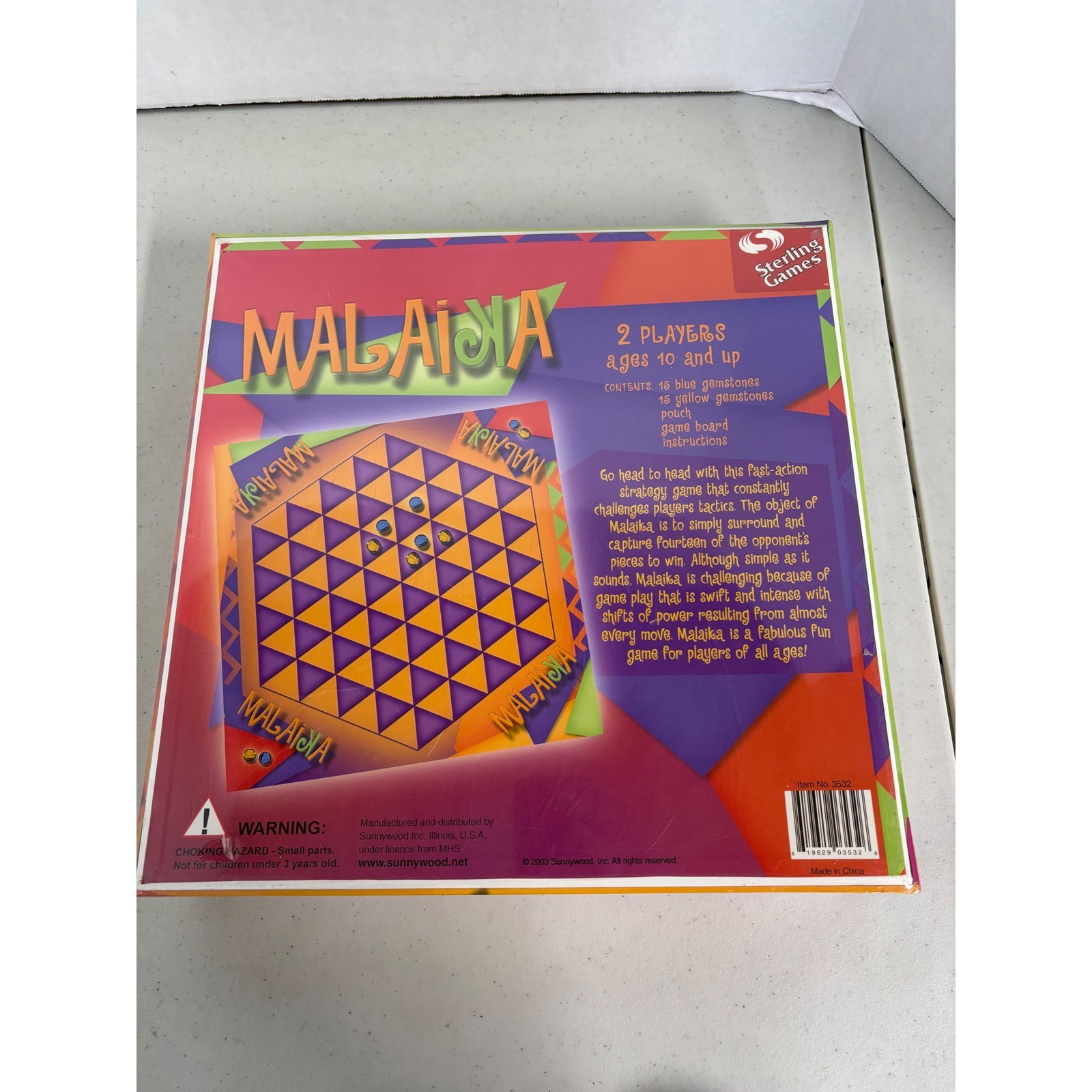 Sterling Games Malaika Strategy Board Game 2 Player Ages 10+ No 3532 New Sealed