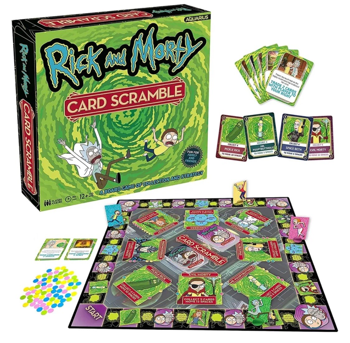 Rick and Morty Card Scramble Board Game