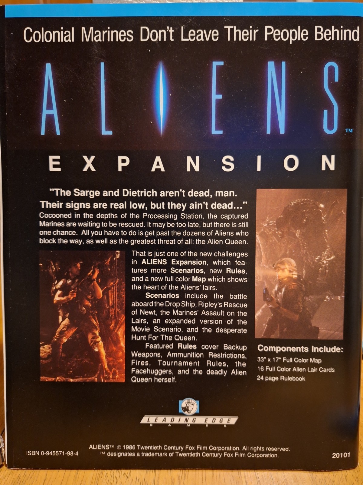 Aliens: This Time It’s War RPG – 1986 Leading Edge Games, Expansion, Miniatures