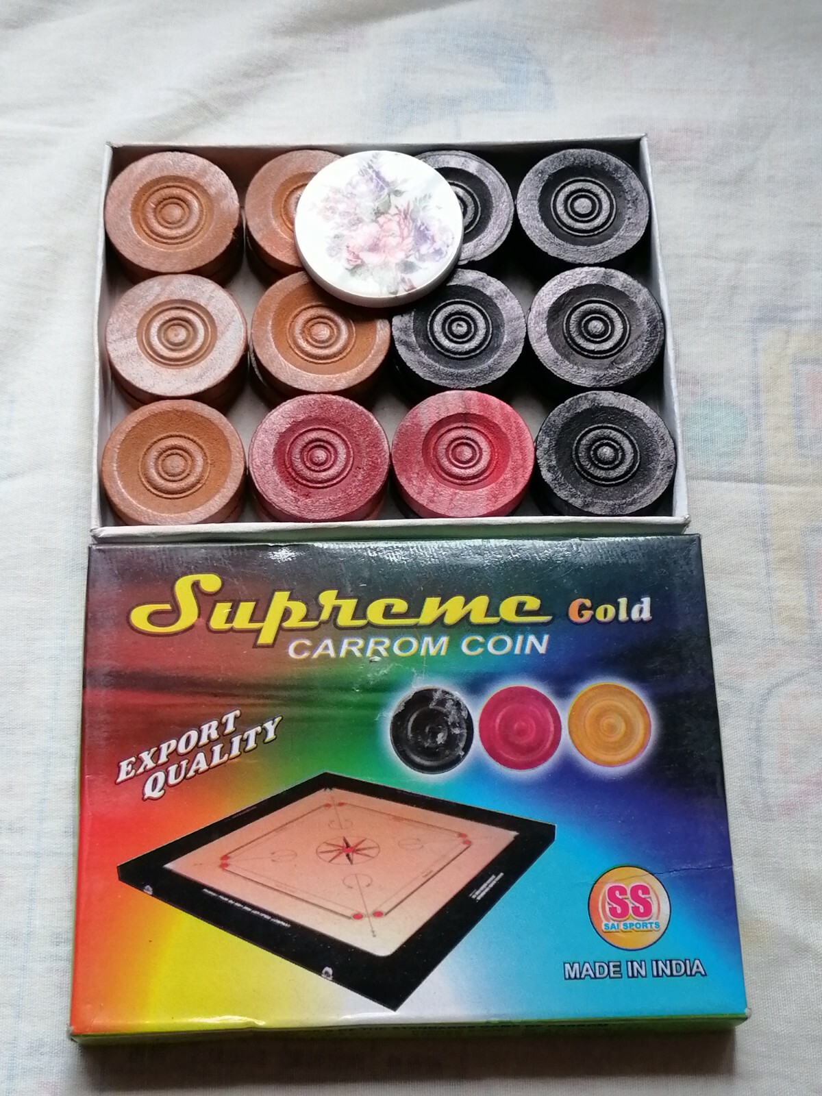 Supreme Carrom Board Coins Piece 24 Coins 1 Striker 140g Carrom Board Coin Game