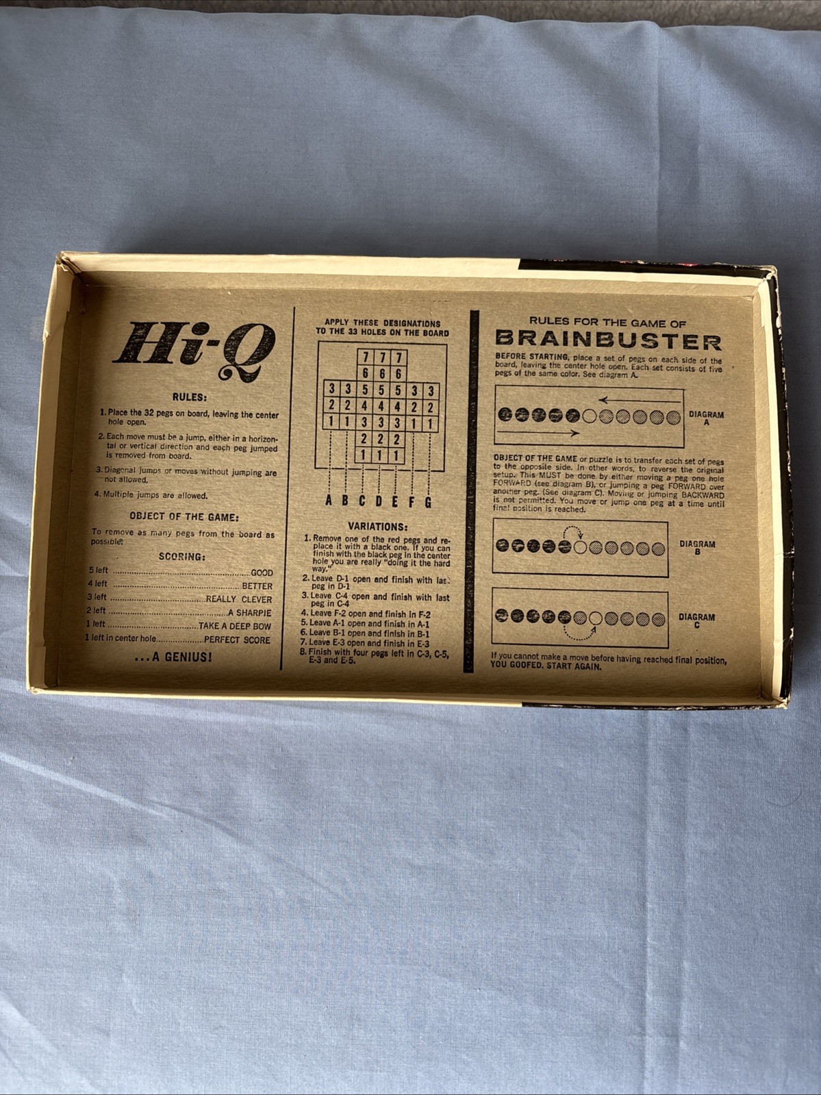 1975 Gabriel Hi-Q Compact Board Game With Original Box