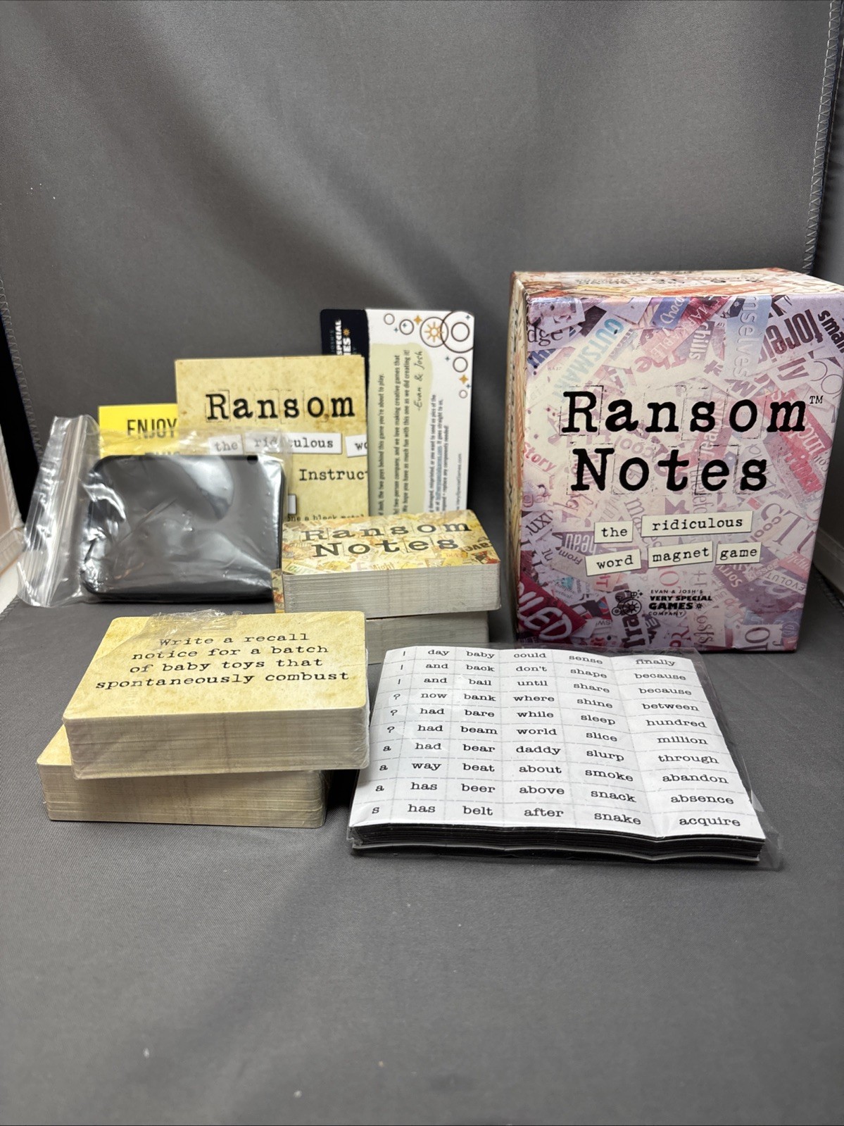 NEW Ransom Notes Ridiculous Word Magnet Board Game Unopened Charty Party 2023