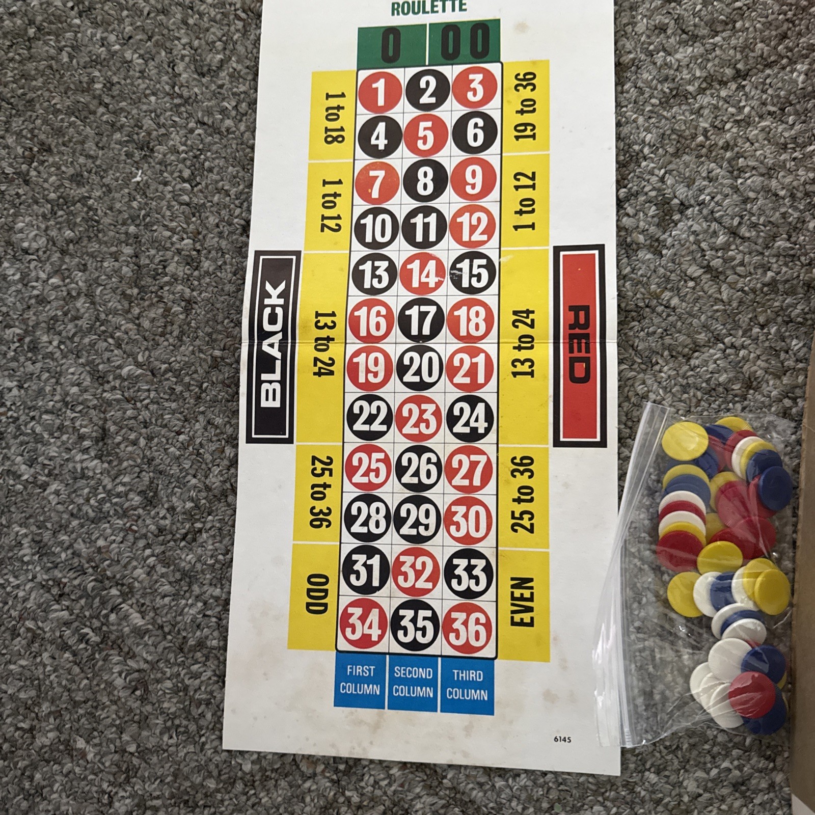 Vintage Hasbro casino Roulette game 1969 family game gambling betting game night