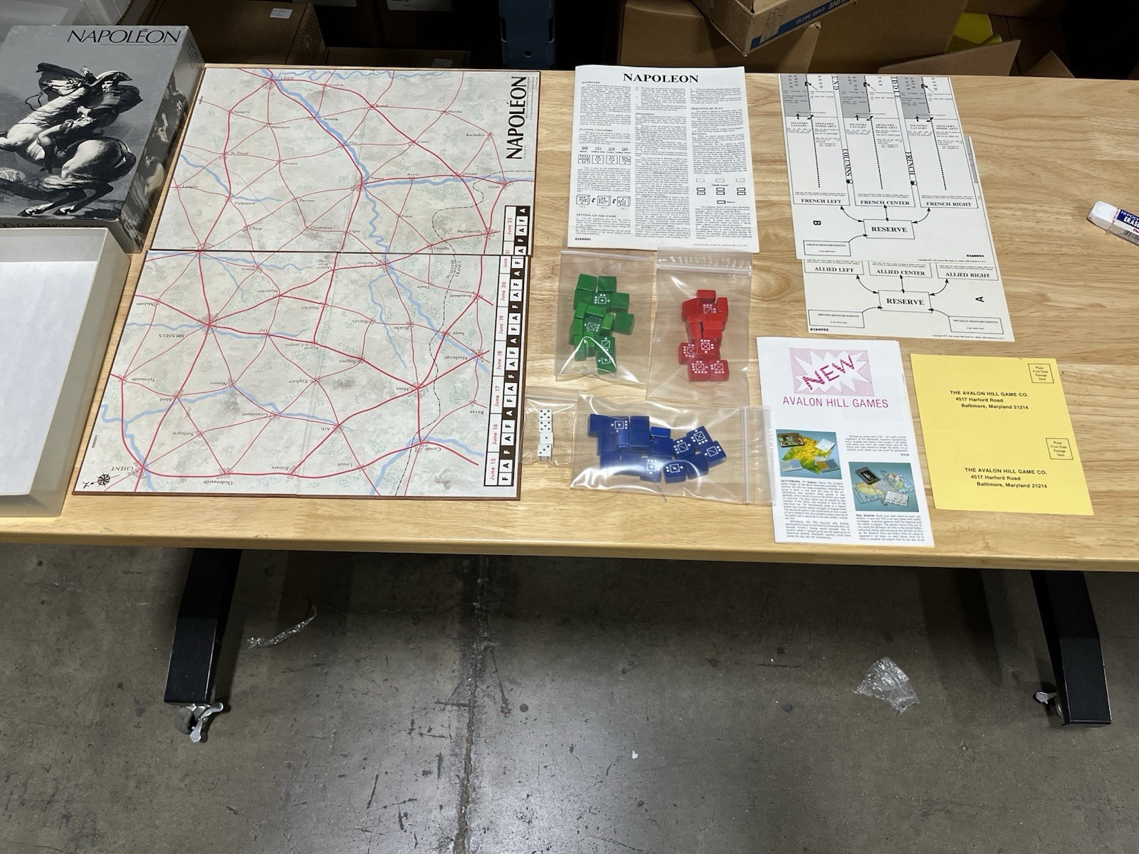 Napoleon: The Waterloo Campaign Game by Avalon Hill 826, 1977. 100% complete.