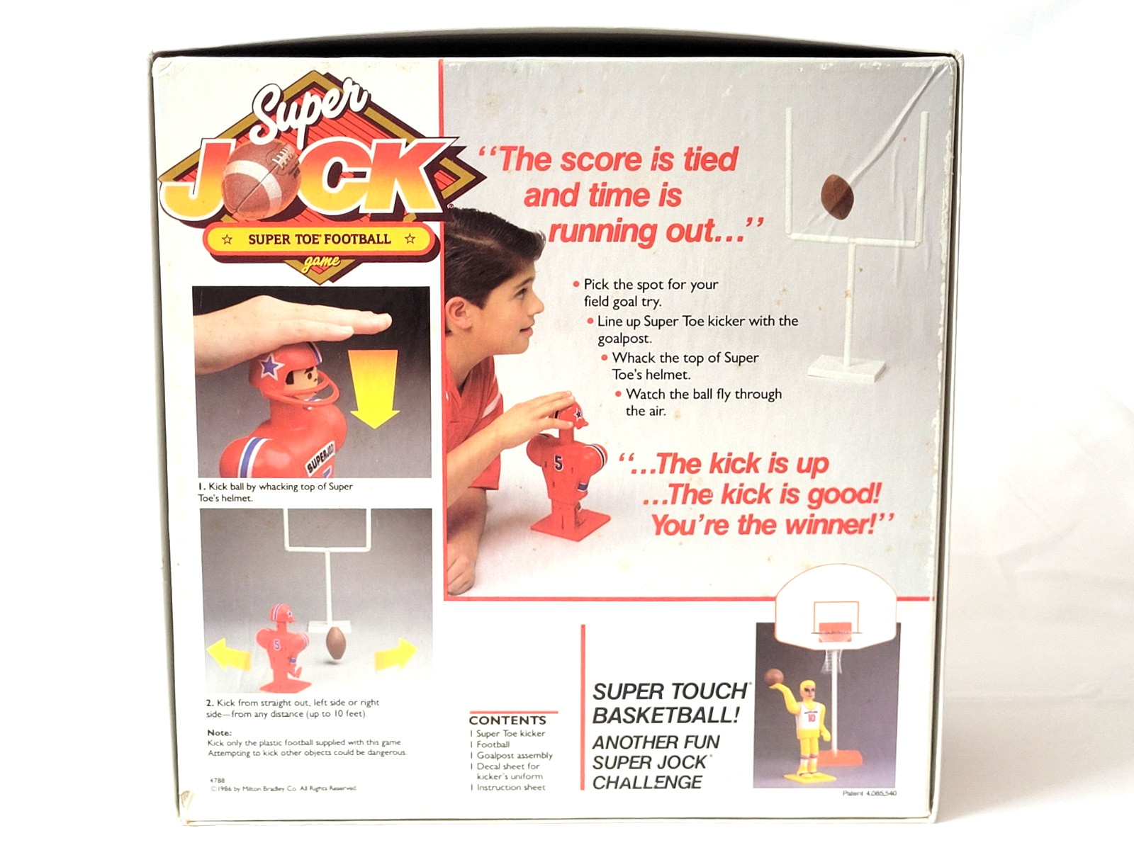Vintage Milton Bradley Super Jock Super Toe Football Game 1986 – Works – CIB