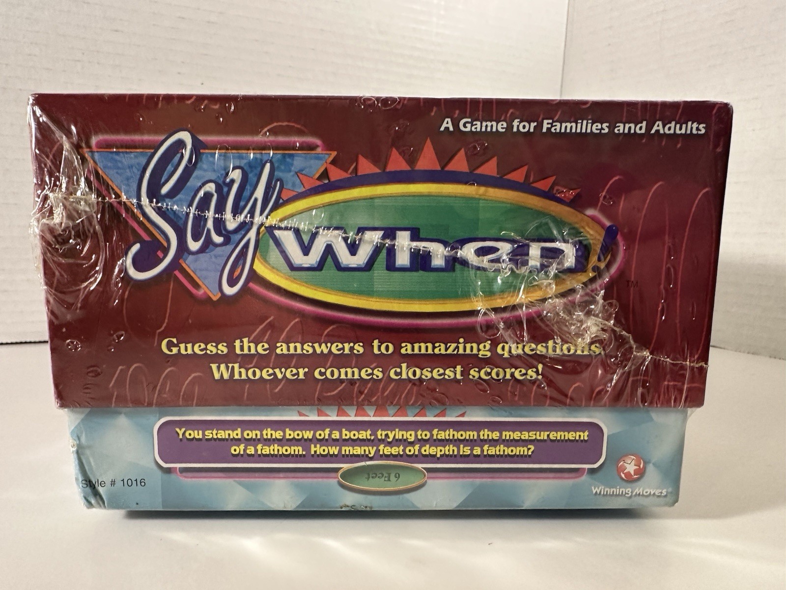 Say When! A Game for Families and Adults 1998 Winning Moved 10 Years And Up
