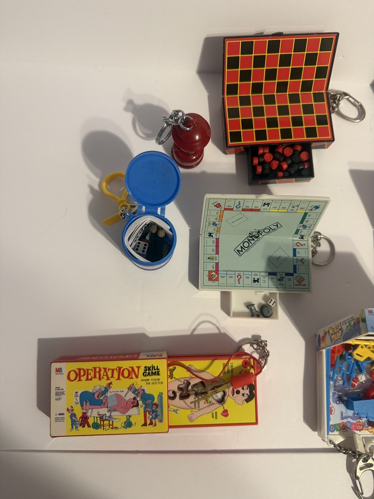 Lot of 12 Vintage Mini Board Game Keychains Mattel Hasbro 90’s Sweet N Fun
