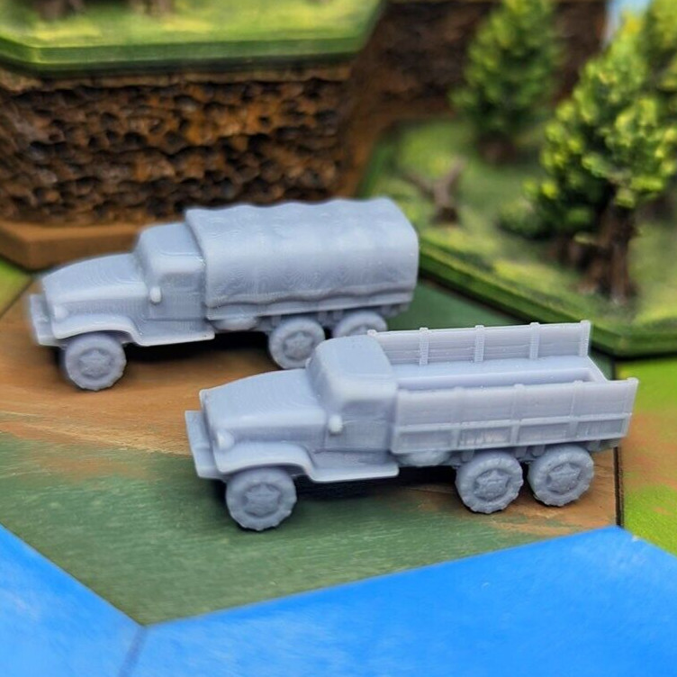 WW2 American GMC CCKW “Jimmy” Supply Truck Models 4pcs | G-508, 15mm, 20mm, 1/72
