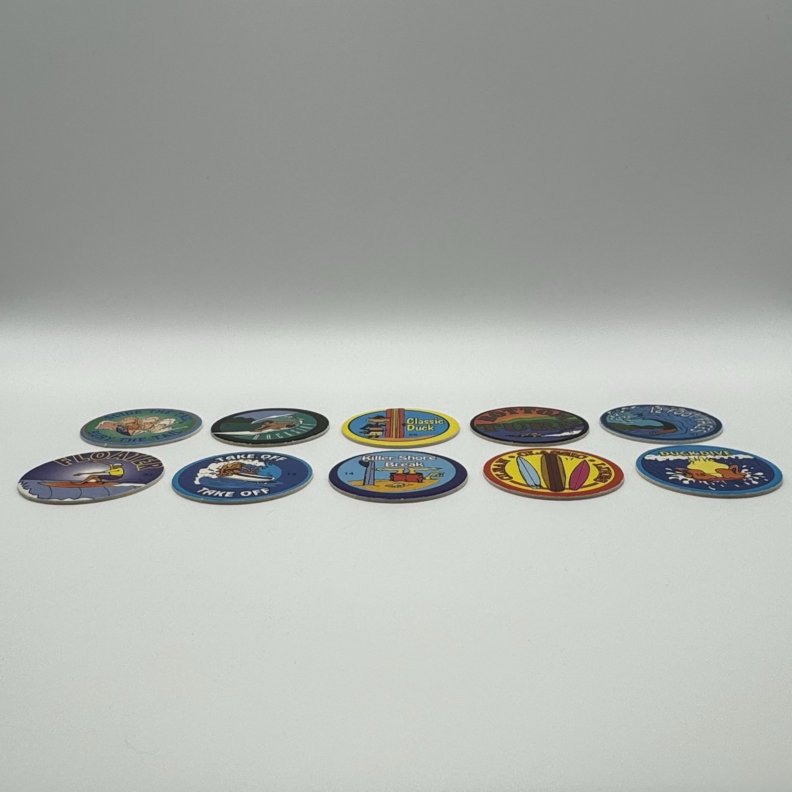 Vintage 1990s Surfing POGS Lot of 10 Original Unused Surf Collectibles