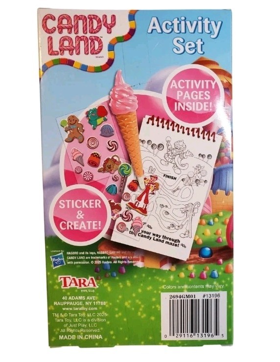Hasbro Candy Land Activity Pad 3O Pages Includes Stickers & Pen. New!