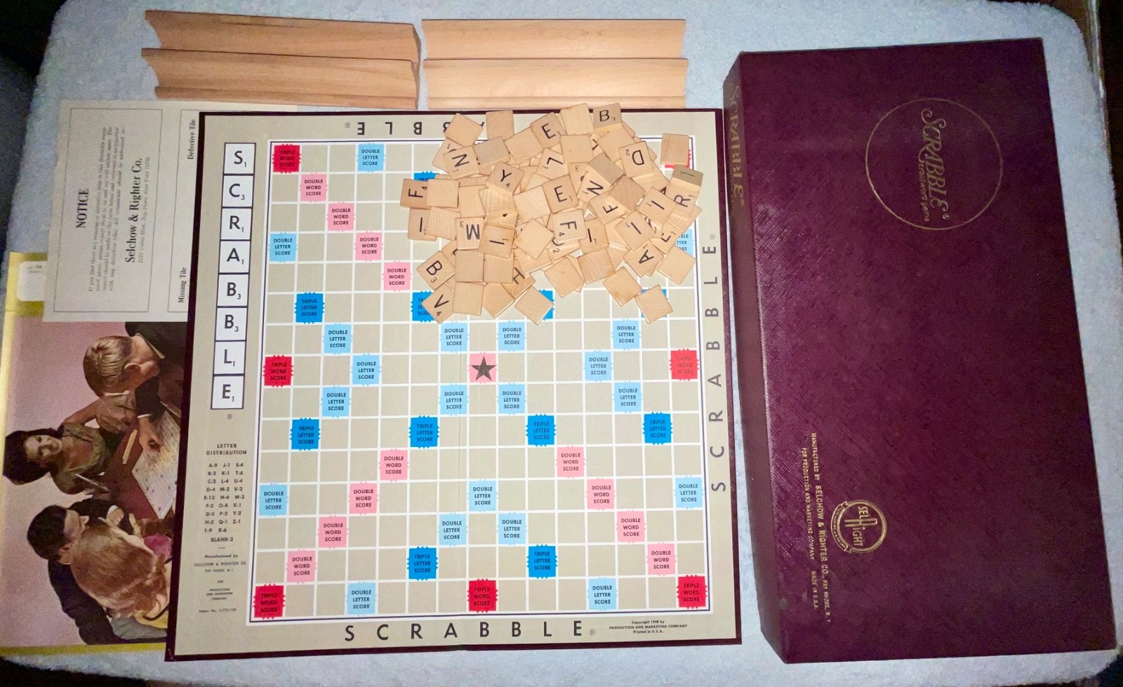 Vintage Scrabble Game by Selchow & Righter 1948/1949/1953