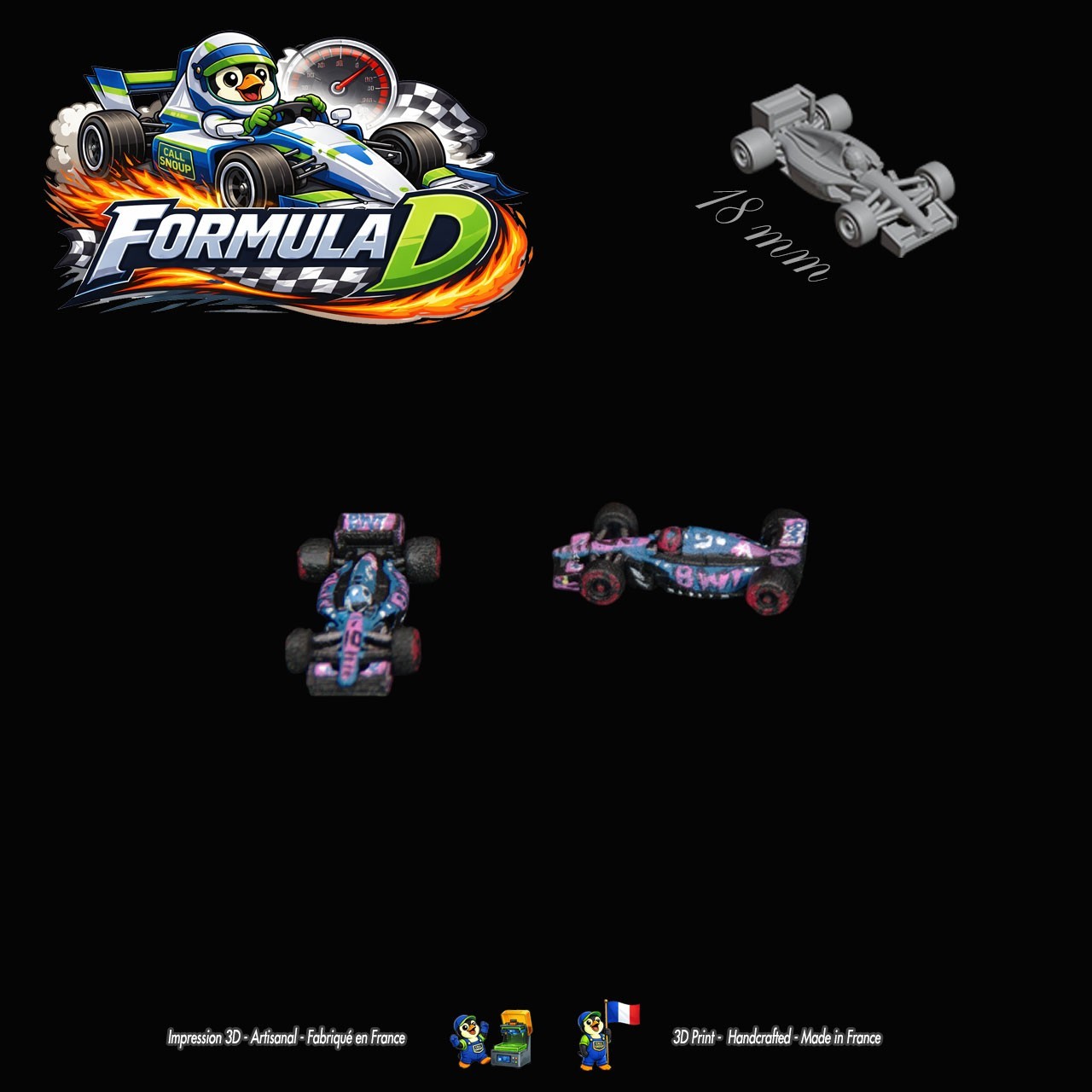 10 miniatures de Formule 1 – Formula D / Formule Dé (F1 18mm unpainted)