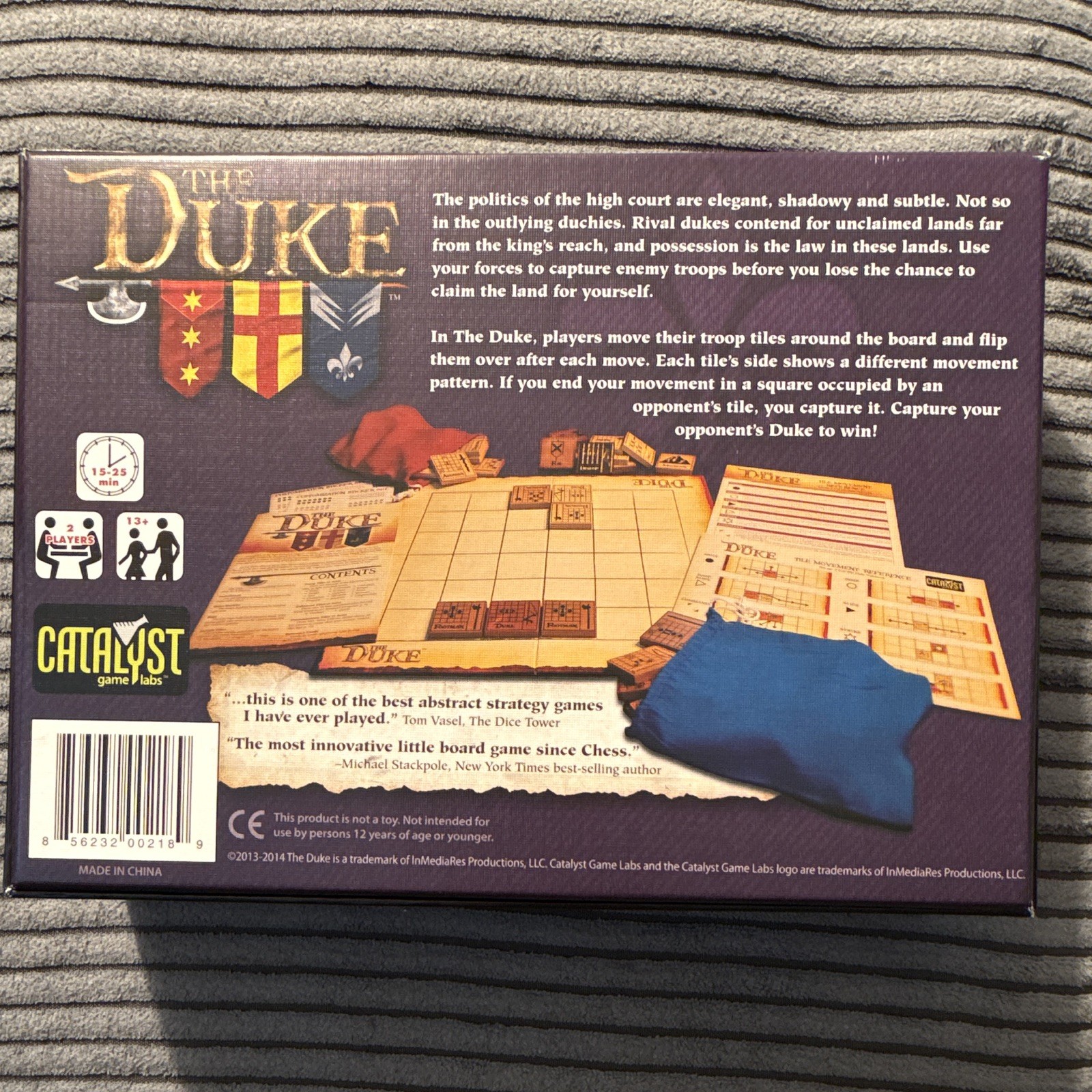 The Duke Strategy Board Game Mensa Select 2013 UNPLAYED Complete Out of Print