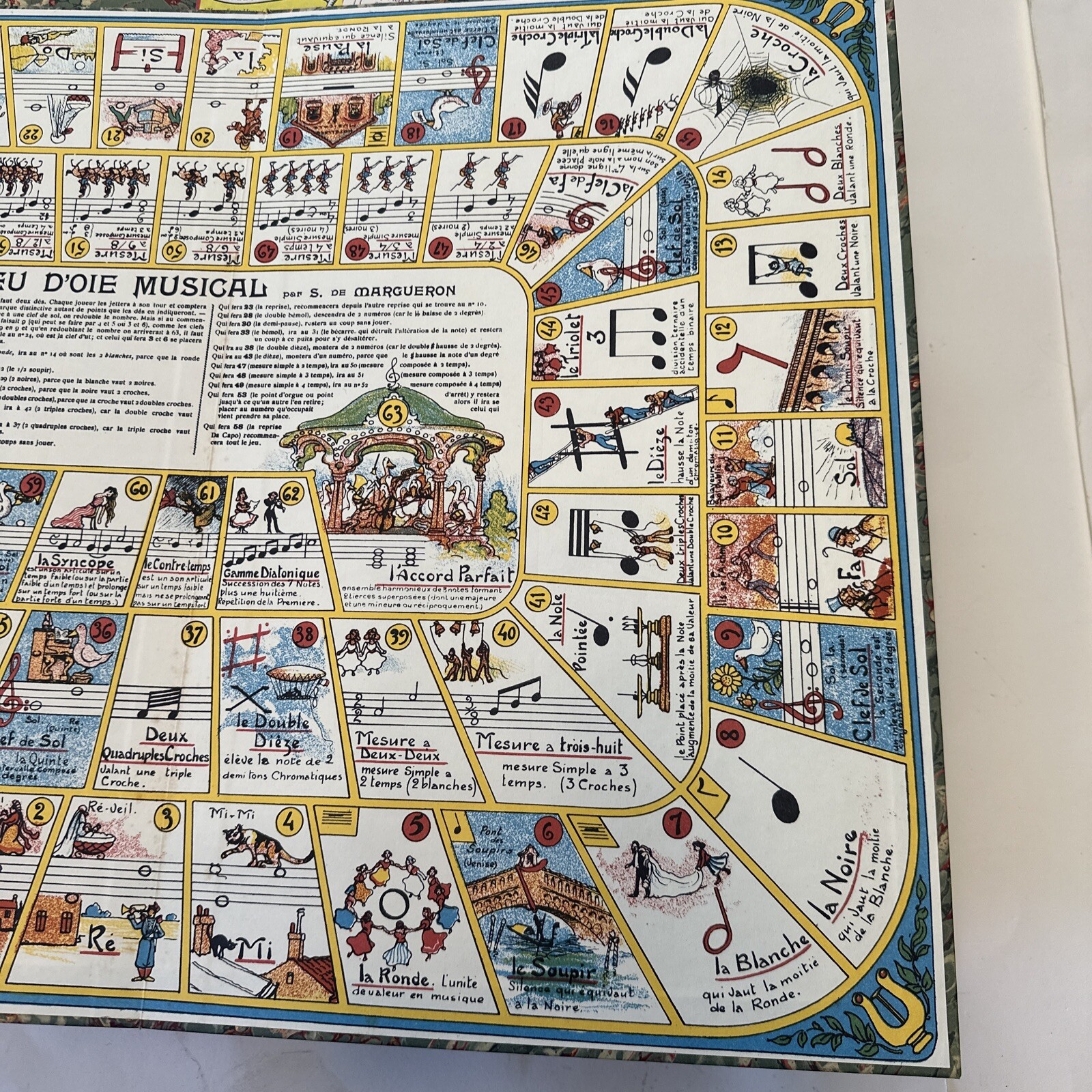 Jeu D’Oie Musical Alphonse Ledvc Vintage French Board Game of the Goose France