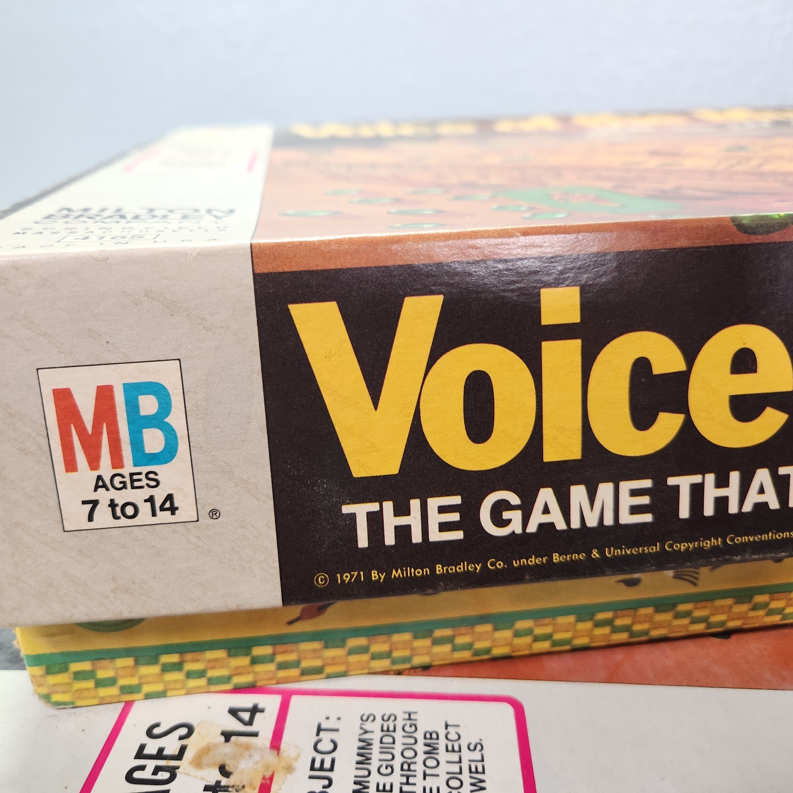 3 Milton Bradley Board Game – 1971 – VOICE OF THE MUMMY – w/Box For Parts AS IS