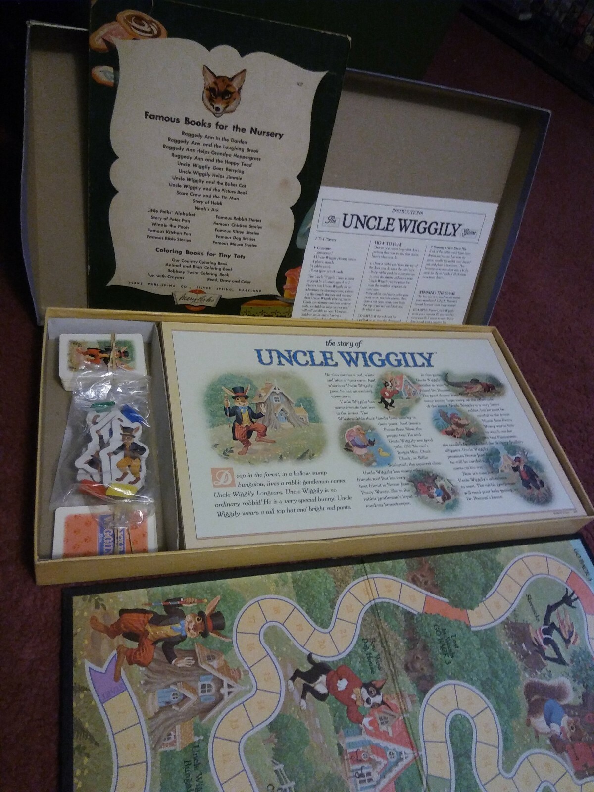 UNCLE WIGGILY BOARD GAME VTGE 1988 MB COMPLETE & 1946 Book/Baker Cat