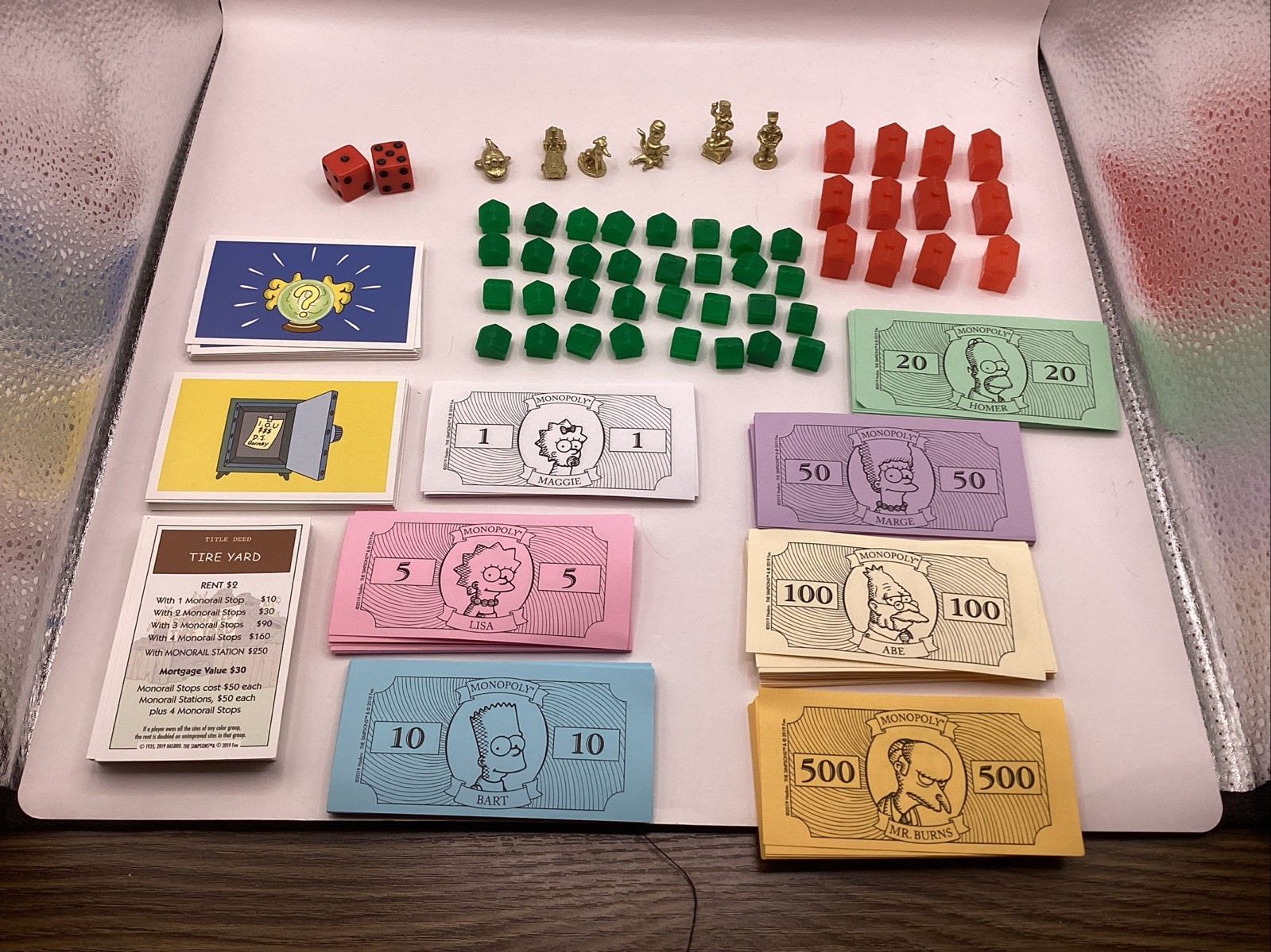 The Simpsons Welcome To Springfield Monopoly Board Game-2019-Gold Tokens