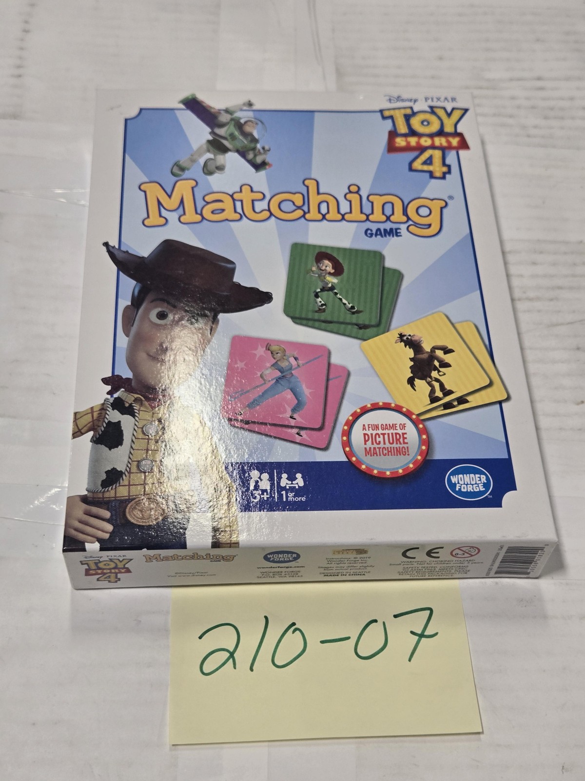 Wonder Forge Disney Pixar Toy Story 4 Matching Memory Game 1+ Players 3+ Used