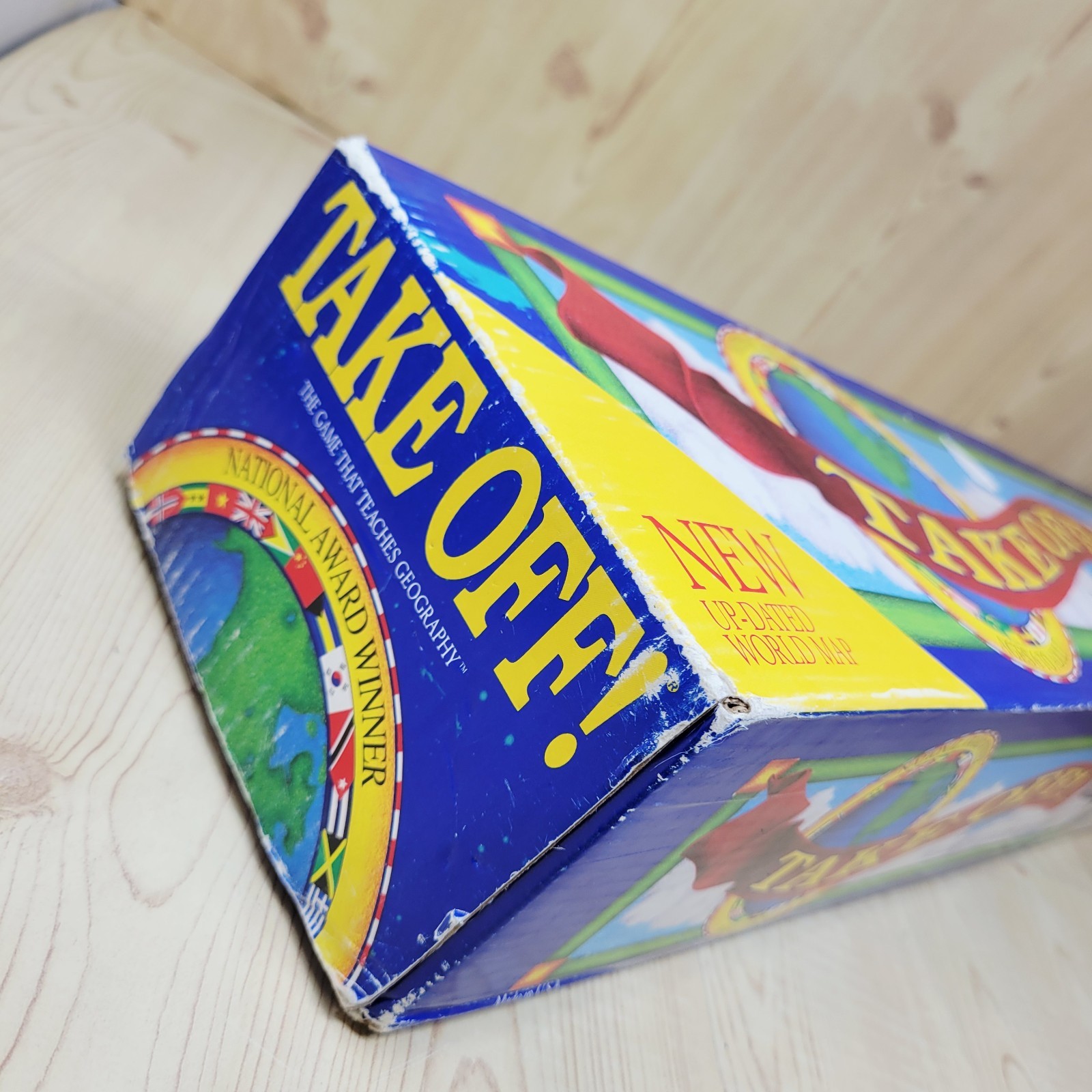 Vintage Take Off Board Game Teaches Geography Updated World Map