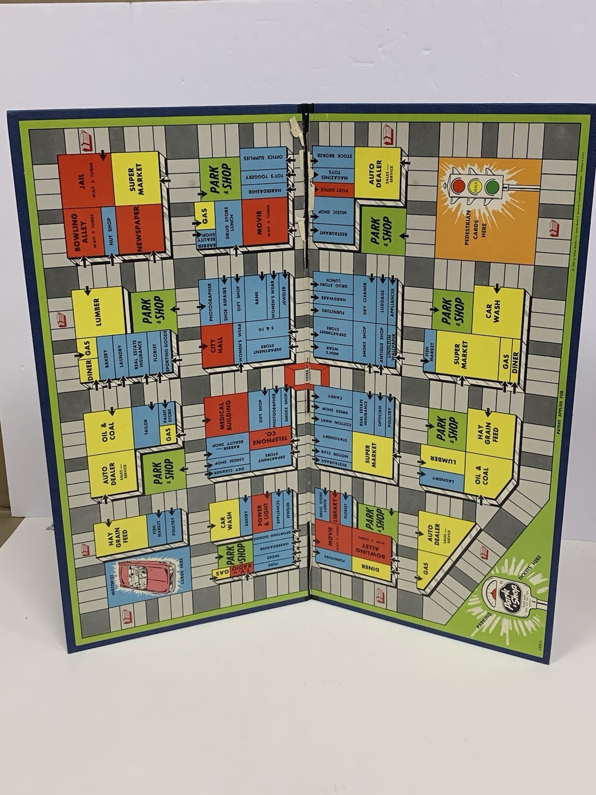 Vintage 1953 1960 Park And Shop Milton Bradley Board Shopping Game 4300 Complete