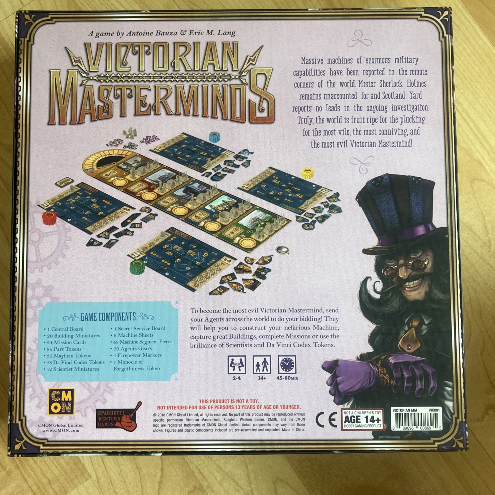 CMON Victorian Masterminds Board Game Eric Lang & Antoine Bauza Steampunk